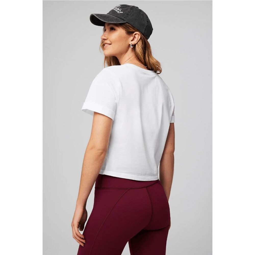 New Fabletics 100% Cotton Front-Twist Tee